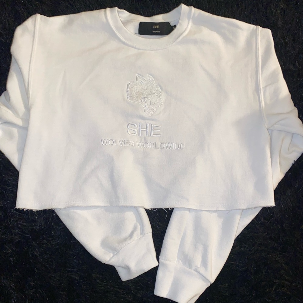 Darc Sport SHE White Cropped Sweatshirt